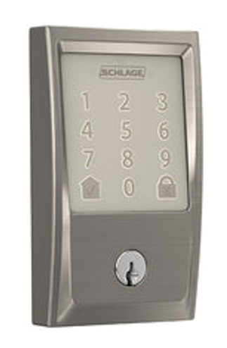 Front door keypad lock with number pad and lock icon